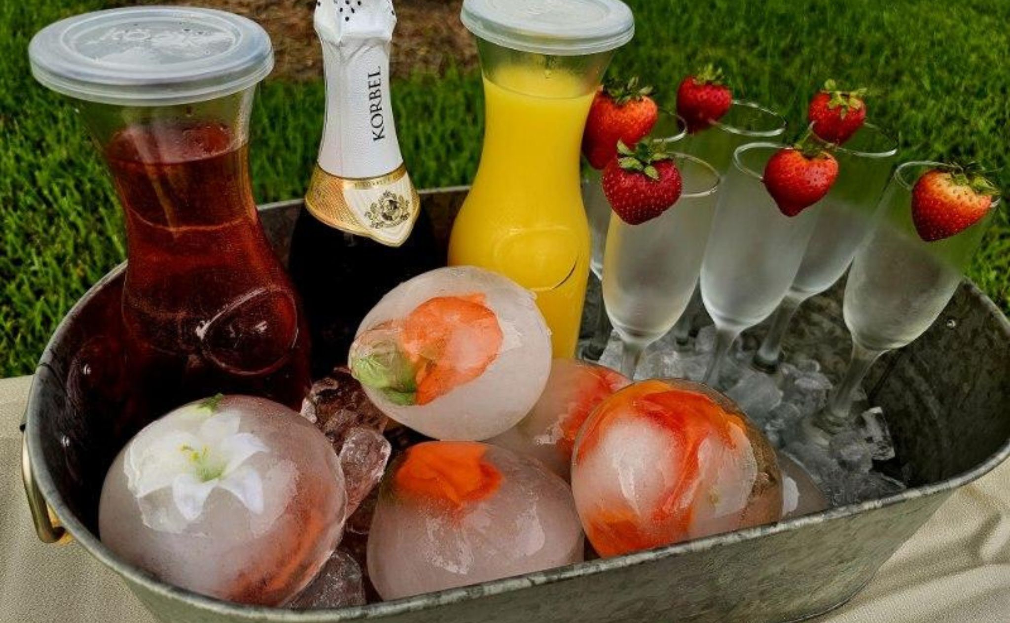 Image of the set up for mimosas.